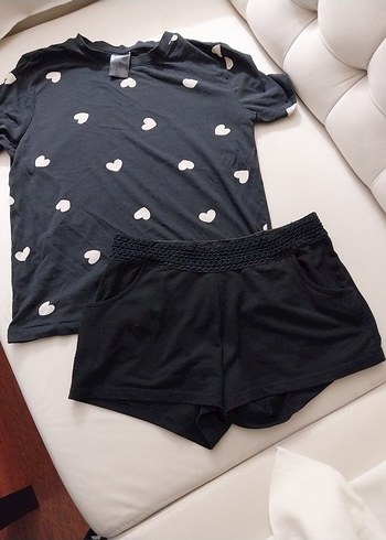 xs Beden Siyah h&m üst şort
