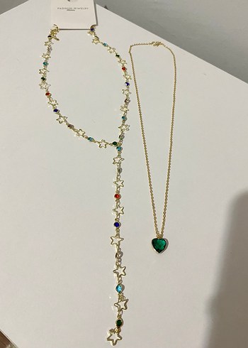 Accessorize Y Yildiz Kolye Ve Yesil Kolye Seti 2li