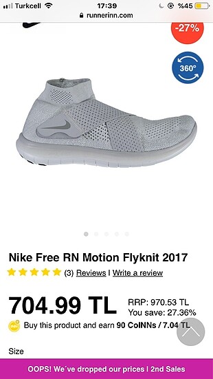 Nike koşu ayakkabısı