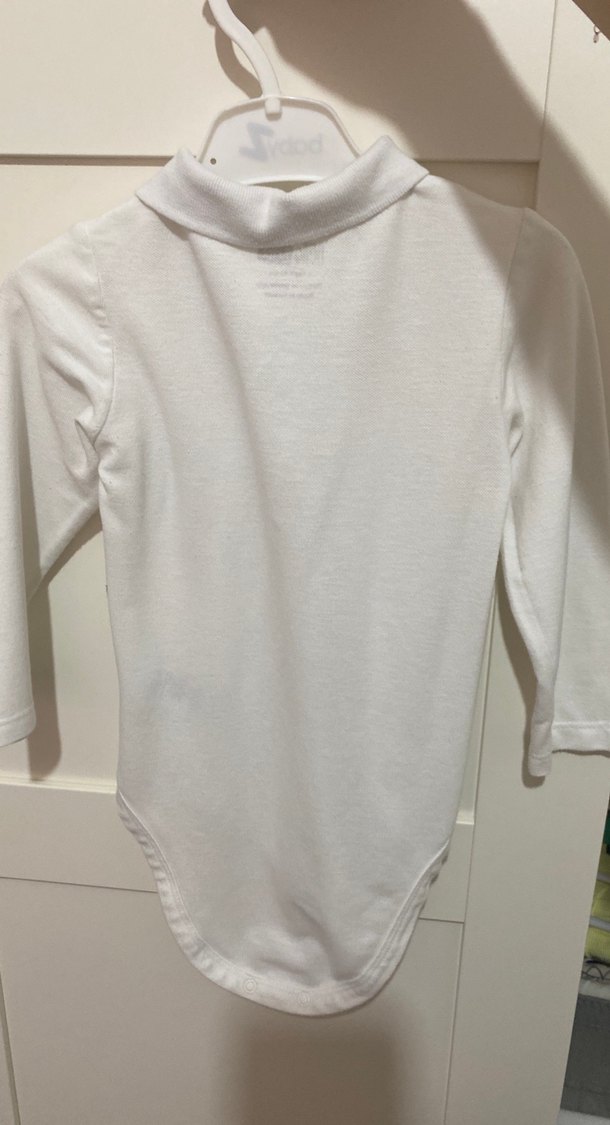 Erkek bebek Beyaz Uzun Kollu Polo Body - Görsel 4