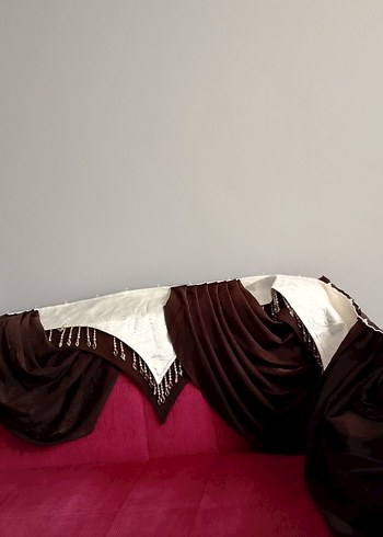 Bordo Nakışlı Klasik Perde - Görsel 3