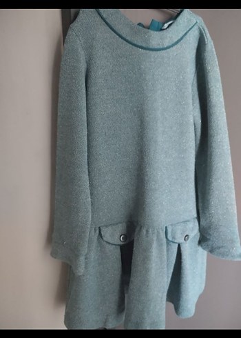 Gri Örgü Kız Elbisesi, Uzun Kollu, Rahat Kesim - Görsel 7