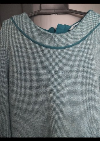 Gri Örgü Kız Elbisesi, Uzun Kollu, Rahat Kesim - Görsel 8