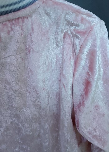 Kızlar için Pembe Bağlama Desenli Fermuarlı Ceket - Görsel 4