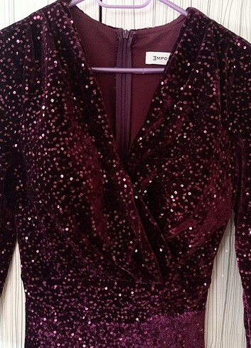 s Beden Gece elbisesi bordo
