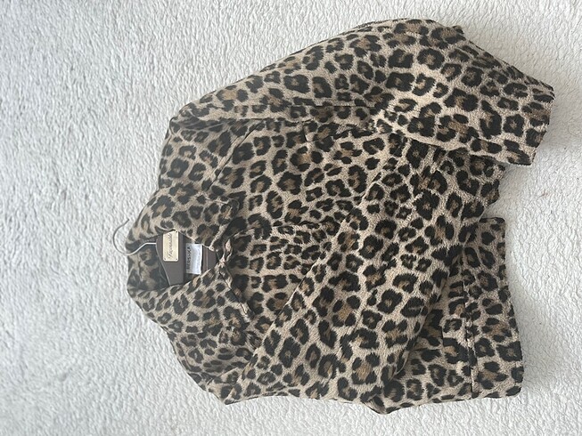 Leopar ve zebra desenli ceket