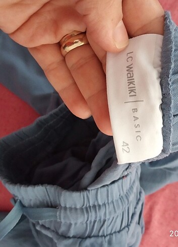 42 Beden mavi Renk Beli lastikli pantalon