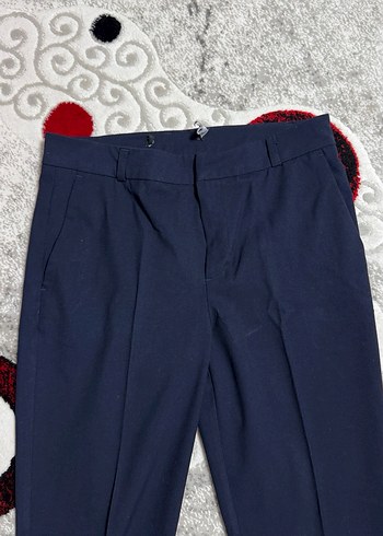 Diğer Lacivert Kemerli Kadın Kumaş Pantolon