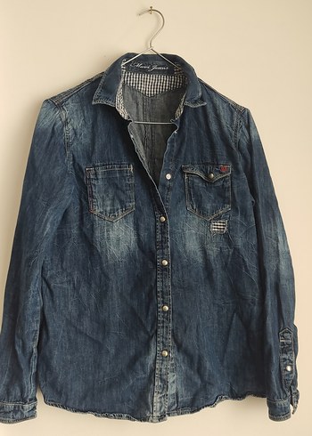 Mavi Jeans Vintage Yikama Citcitli Denim Gomlek Small