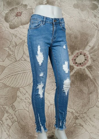 Diğer Mavi Yikamali Yuksek Bel Skinny Jean