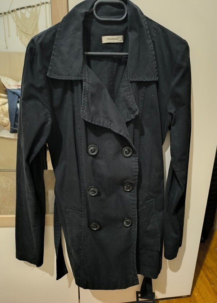 Siyah trençkot  - Görsel 2