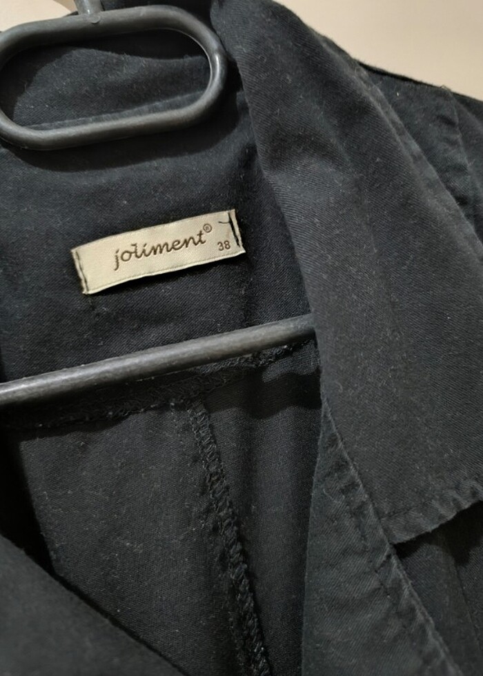 Siyah trençkot  - Görsel 3