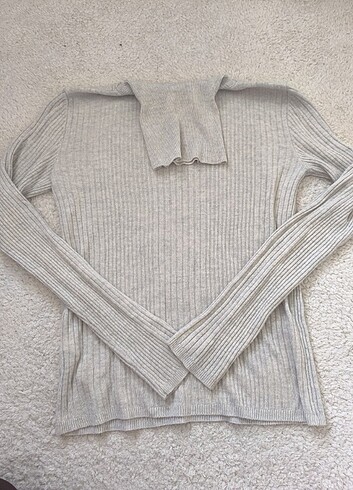 Krem rengi boğazlı kazak - Görsel 5