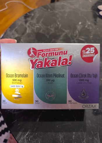 Orzax Üçlü Destek Sağlık Seti 180 Kapsül