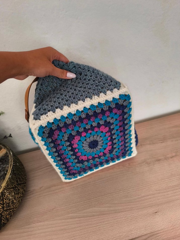 Renkli El Örgüsü Çanta - Görsel 5