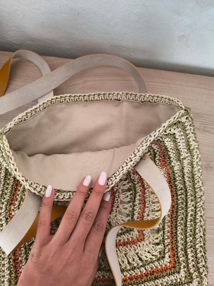 Pastel Renkli Örgü Bohem Kadın Çanta - Görsel 4
