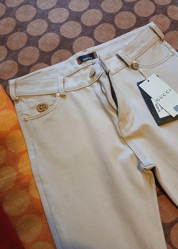 Gucci Ekru Slim Fit Pantolon