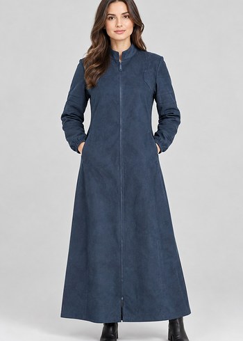 Red Valentino Lacivert Suet Uzun Kaban