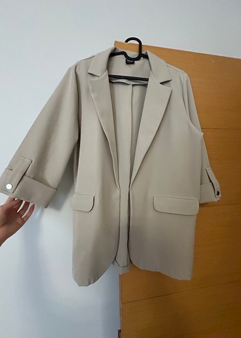 l Beden ten rengi Renk Bej Kadın Blazer Ceket
