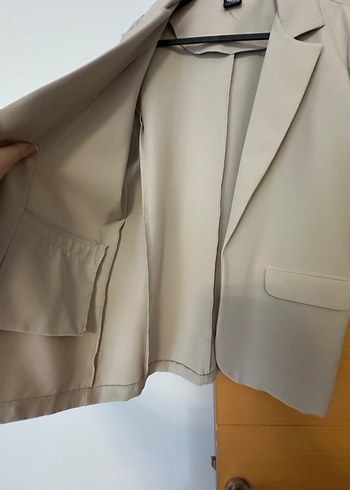 l Beden Bej Kadın Blazer Ceket