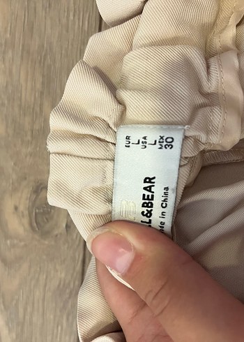 l Beden ten rengi Renk Kadın Beyaz Keten Mini Kemerli Şort