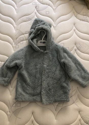 Su yeşili Kapüşonlu unisex Kürk Detaylı Mont