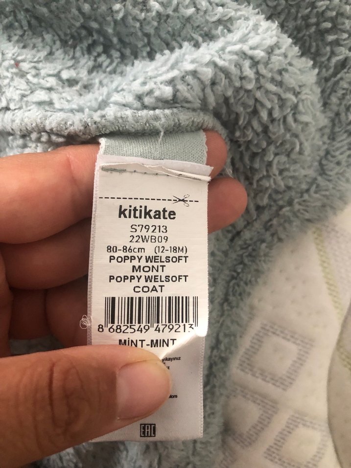 Su yeşili Kapüşonlu unisex Kürk Detaylı Mont - Görsel 4