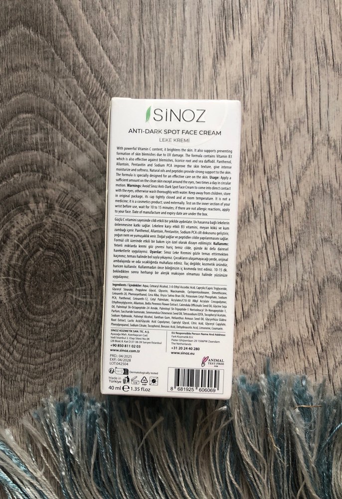Sinoz Anti Dark Spot Yüz Kremi - Görsel 4