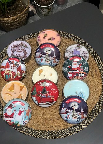 Parlak Turuncu Kokulu Mum ve Metal Kutu - Görsel 5