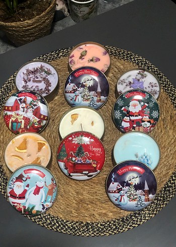 Parlak Turuncu Kokulu Mum ve Metal Kutu - Görsel 6