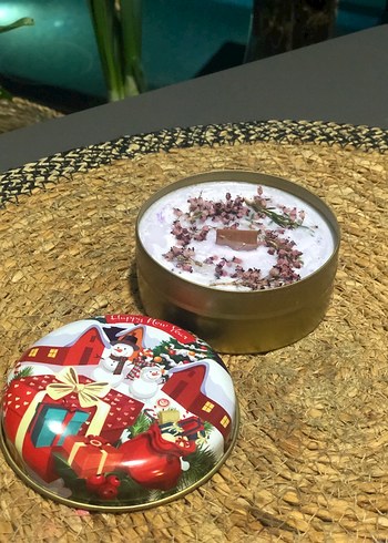 Parlak Turuncu Kokulu Mum ve Metal Kutu - Görsel 4