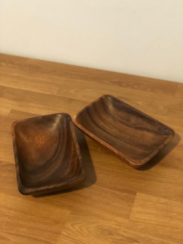 Parlak Kahverengi Ahşap 2 li  Kase - Görsel 2