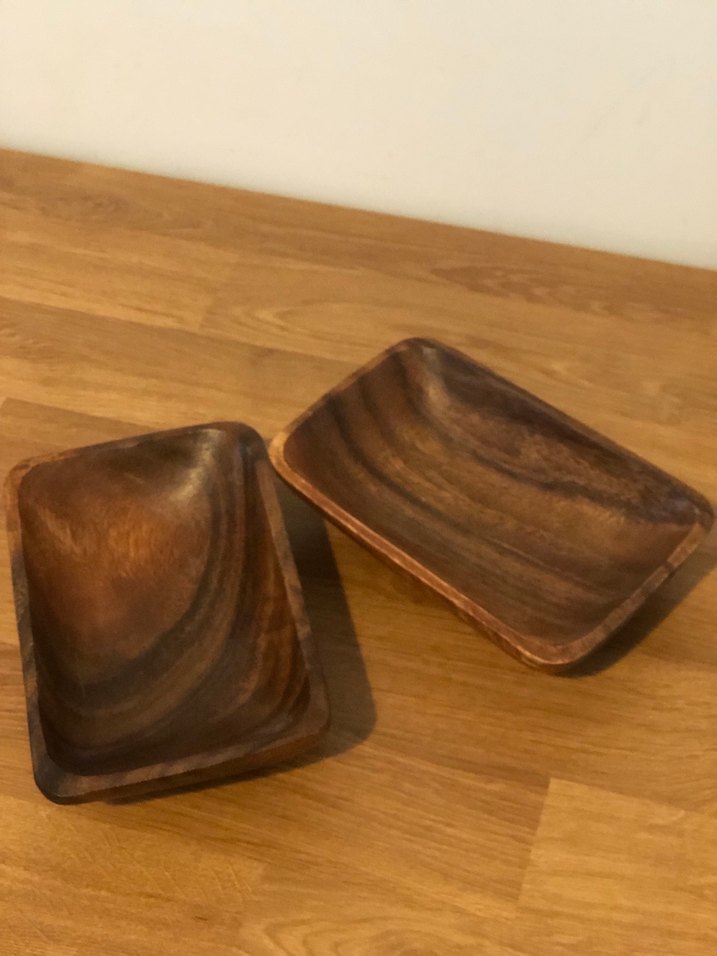 Parlak Kahverengi Ahşap 2 li  Kase - Görsel 3