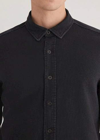 Mavi Jeans Siyah Denim Erkek Gömlek, Kemerli, Regular Fit