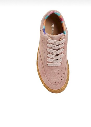 39 Beden pembe Renk Pembe Süet Kadın Sneakers Blok Topuklu 1 kere giyildi