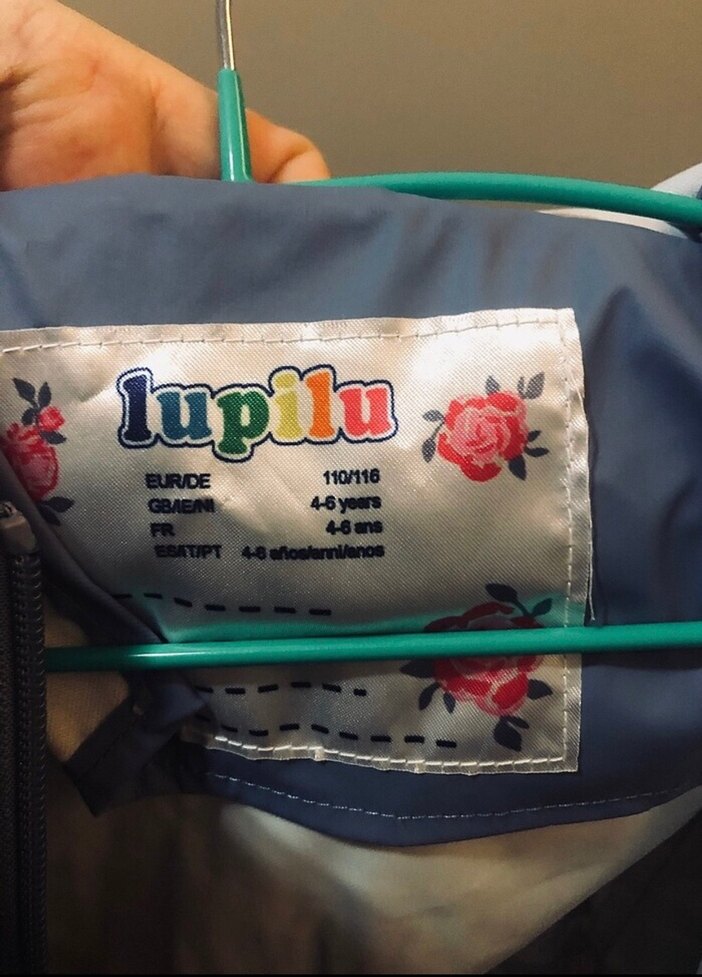 Çiçek Desenli Mavi Kız Yağmurluk - Görsel 3