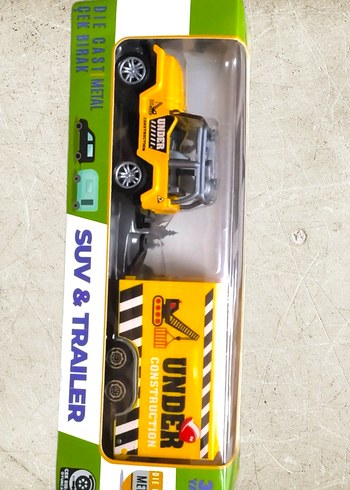 YENİ*SARI RENKLİ SUV VE RÖMORK OYUNCAK ARABA - Görsel 2