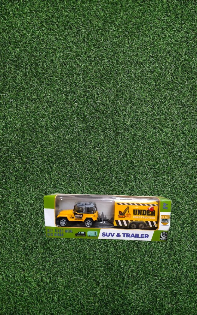 YENİ*SARI RENKLİ SUV VE RÖMORK OYUNCAK ARABA - Görsel 3