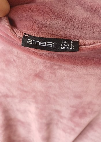 Pembe Süet Kadın Sweatshirt - Görsel 3