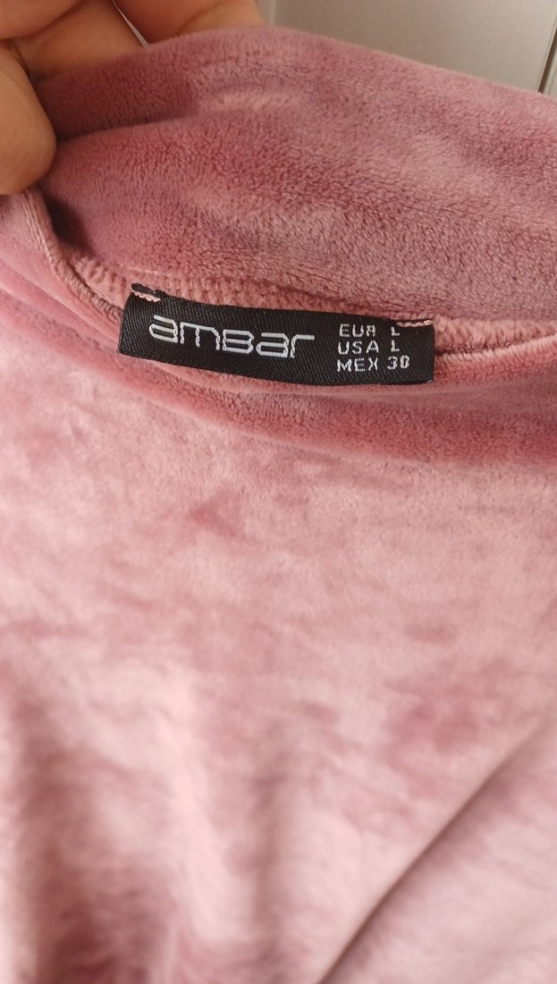Pembe Süet Kadın Sweatshirt - Görsel 3