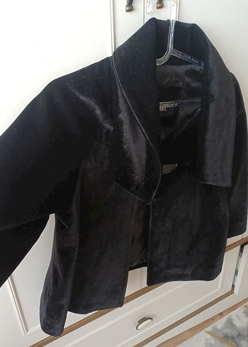 Siyah Süet Düğmeli Midi Kadın Ceket - Görsel 3