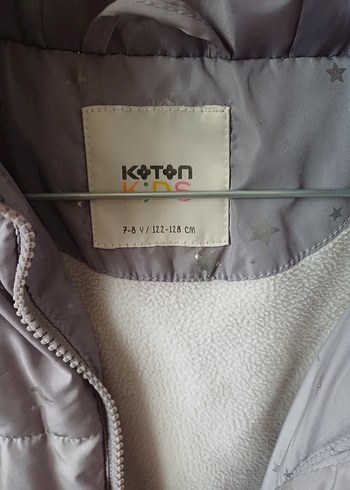 Kız Çocuk Kapüşonlu Gri Şişme Mont - Görsel 4