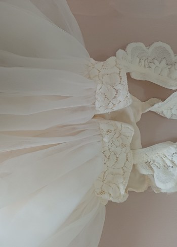 Kız Çocuk Beyaz Fırfırlı Bohem Elbise - Görsel 3