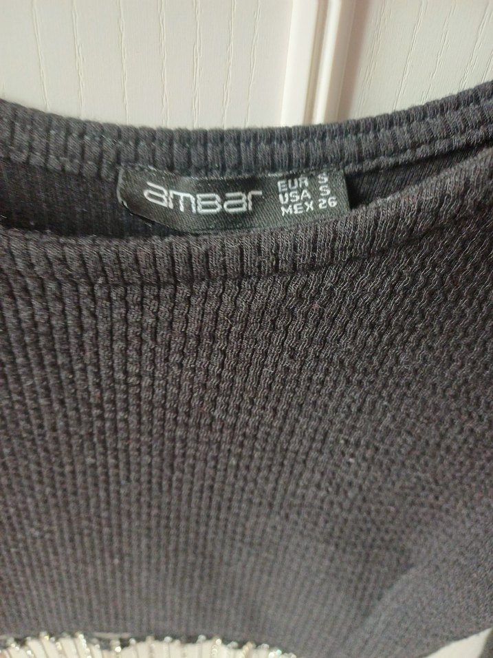 Püsküllü Siyah Uzun Kollu Triko Bluz - Görsel 5