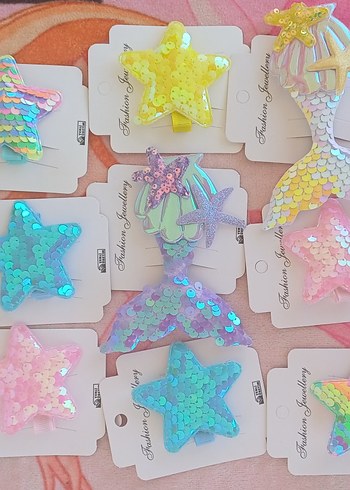 Renkli Payetli Yıldız Saç Tokaları - Görsel 2