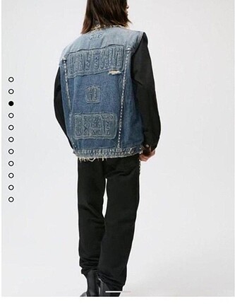 Zara Zara zımbalı Denim yelek