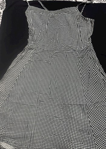 Siyah Puantiyeli Midi Elbise - Görsel 2