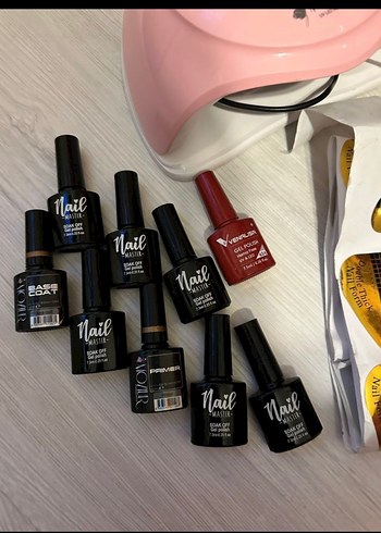 Pembe Manikür Seti ve UV Lamba - Görsel 2