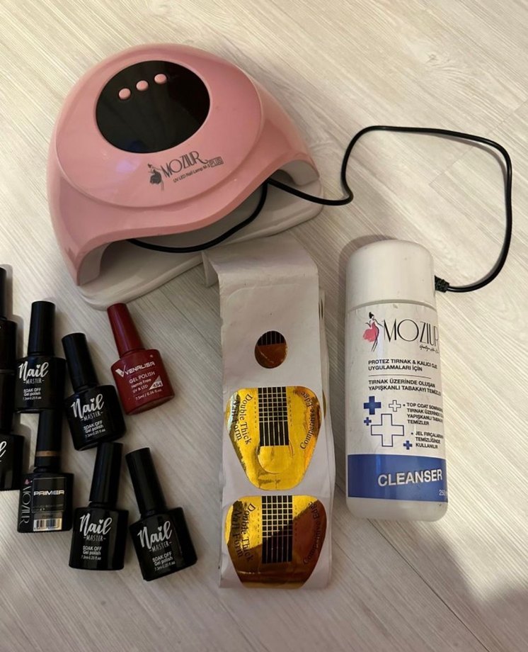 Pembe Manikür Seti ve UV Lamba - Görsel 3