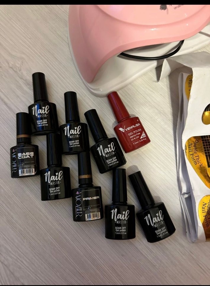 Pembe Manikür Seti ve UV Lamba - Görsel 2